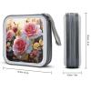 FodPand Rose Flower Wildflowers CD Storage Bags for Home, Portable DVD Case with Handles And Zipper, Stackable Media Organizer Box, Large Capacity CD Collection Holder Binder for Travel view 4
