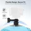 Jiawu Flexible Adhesive Helmet Mount, 2 Pack Action Camera Mount, Adjustable Mounting Adapter Base and Side Lock Buttons for Flat Curved Surfaces, Fit for All Sports Cameras view 2