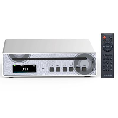 SMSL PL100PRO CD Player 2*CS43131 High-End DAC Chips RCA/Optical/Coaxial/XLR Balanced /3.5mm&4.4mm Headphone Output 200mW 32, Lossless MQA Playback, CD-R/CD-RW/MP3 Disc with Remote Control (Silver)