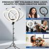 21" Ring Light with Tripod Stand, 55W LED Dimmable 3000K-6000K, CRI95, Phone and Camera Mount, Remote for TikTok, YouTube, Makeup, Photography view 2