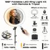 21" Ring Light with Tripod Stand, 55W LED Dimmable 3000K-6000K, CRI95, Phone and Camera Mount, Remote for TikTok, YouTube, Makeup, Photography view 4