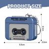 Creative Mini Tape Recorder Keychain,Can Record 15s,Mini Tape Player With Songs, Handbags Portable Cassette,Couple Gift for Birthday Valentine's Day (blue-2PCS) view 2