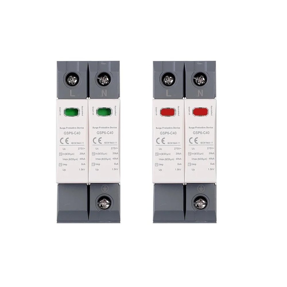 1pcs AC DC SPD Power Surge Protective Device Arrester Low Voltage House 1/2/3/4 Pole Surge Voltage Protection DC 600V 1000V 40KA(1000VDC 3P)