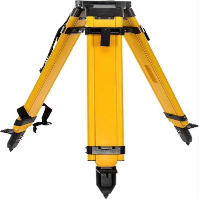 Aluminum Survey Tripod for Precision Instruments with Quick Lock Leg System and Flat Top Support (Yellow & Black)