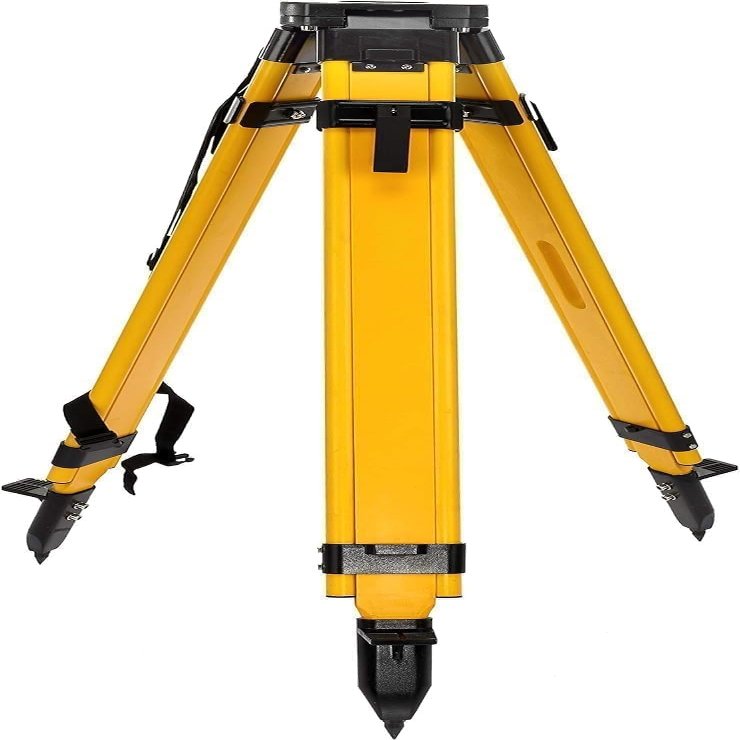 Aluminum Survey Tripod for Precision Instruments with Quick Lock Leg System and Flat Top Support (Yellow & Black)