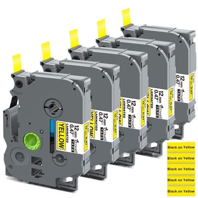 5PK 12mm Labels 231 Compatible with PTH110 Label Maker Machine Replacement for 131 431 531 631 731(Black on Green)