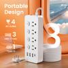 10FT Power Strip with Individual Switches, 4 AC Outlets & 4 USB Ports (3 USB-A, 1 USB-C), Flat Plug Extension Cord for Home, Office, Desk and Dorm view 2