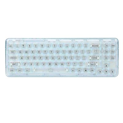 bYkvcFWrz Mechanical Keyboard 3 Mode 68 Percent Layout Wireless 2.4G USB C RGB Hot Swap Gasket Mount Compatible with X71(Cyan)