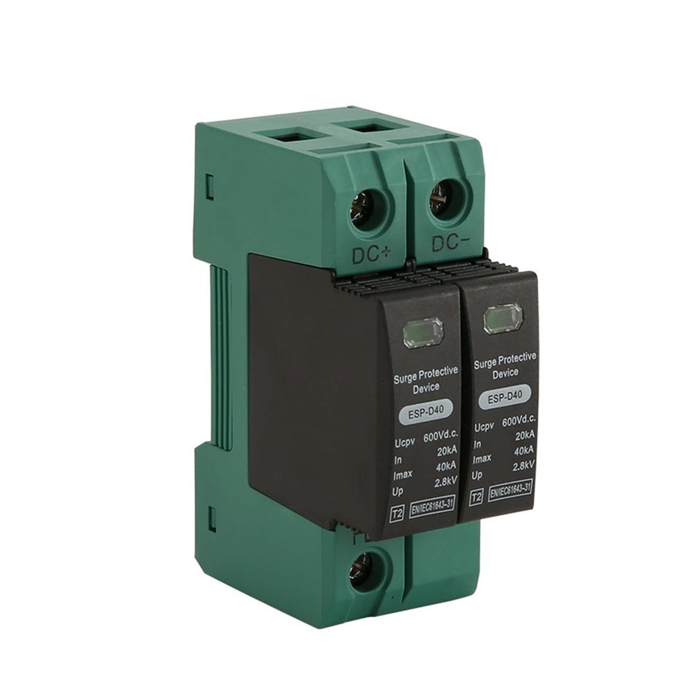 2P Din Rail DC SPD 600V (20KA~40KA) House SPD Surge Protector Protective Low-Voltage Arrester Device