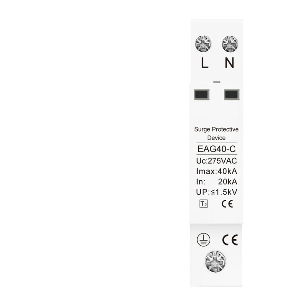 1P+N AC SPD 20KA~40KA 275V House Surge Protector Protection Protective Low-Voltage Arrester Device