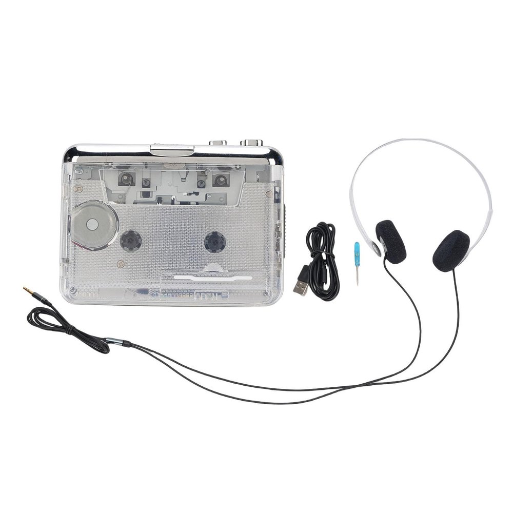 EIMSOAH Portable Cassette Tape Player, USB C Cassette to MP3 Converter with 3.5mm Noise Canceling Headphone, Auto Rewind Copper Wheel Mechanism, for PC Laptop Stereo Sound Recording