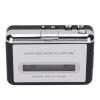 Funien Tape to MP3 Converter Portable Stereo USB Cassette Player Earphone for Laptop PC, Clear Sound Quality, Suitable for Fans, ABS Material, Color: Silver and Black view 1