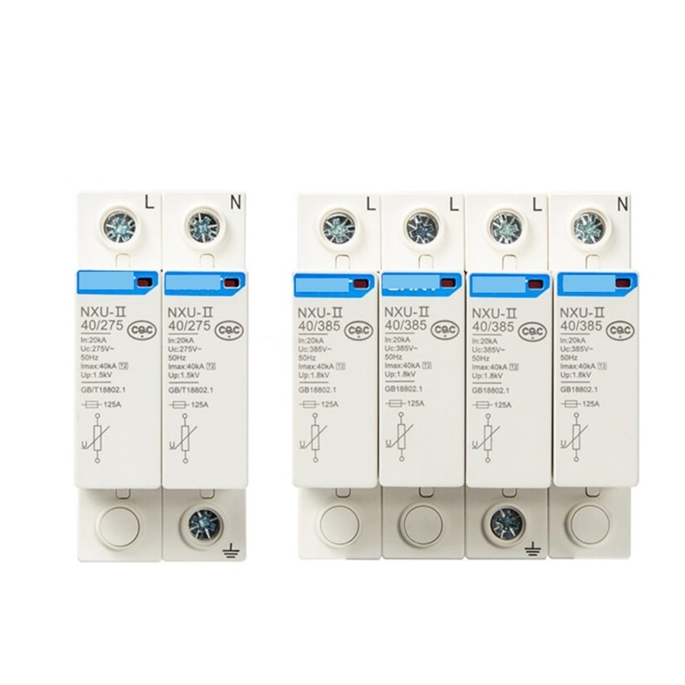 1pcs NXU-II Surge Protective Device SPD 2P 3P 4P 15kA 40KA 65KA 100KA Surge Arrester Protect Electric System(2P 40KA 440V)