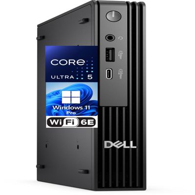 Dell Pro Micro Desktop PC, Intel Ultra 5-235T (Beats i7-13700-t), 16GB RAM, 1TB NVMe SSD, AX WiFi, Bluetooth, USB-C, HDMI, DisplayPort, Windows 11 Pro w/AI Copilot  Replace Optiplex Series