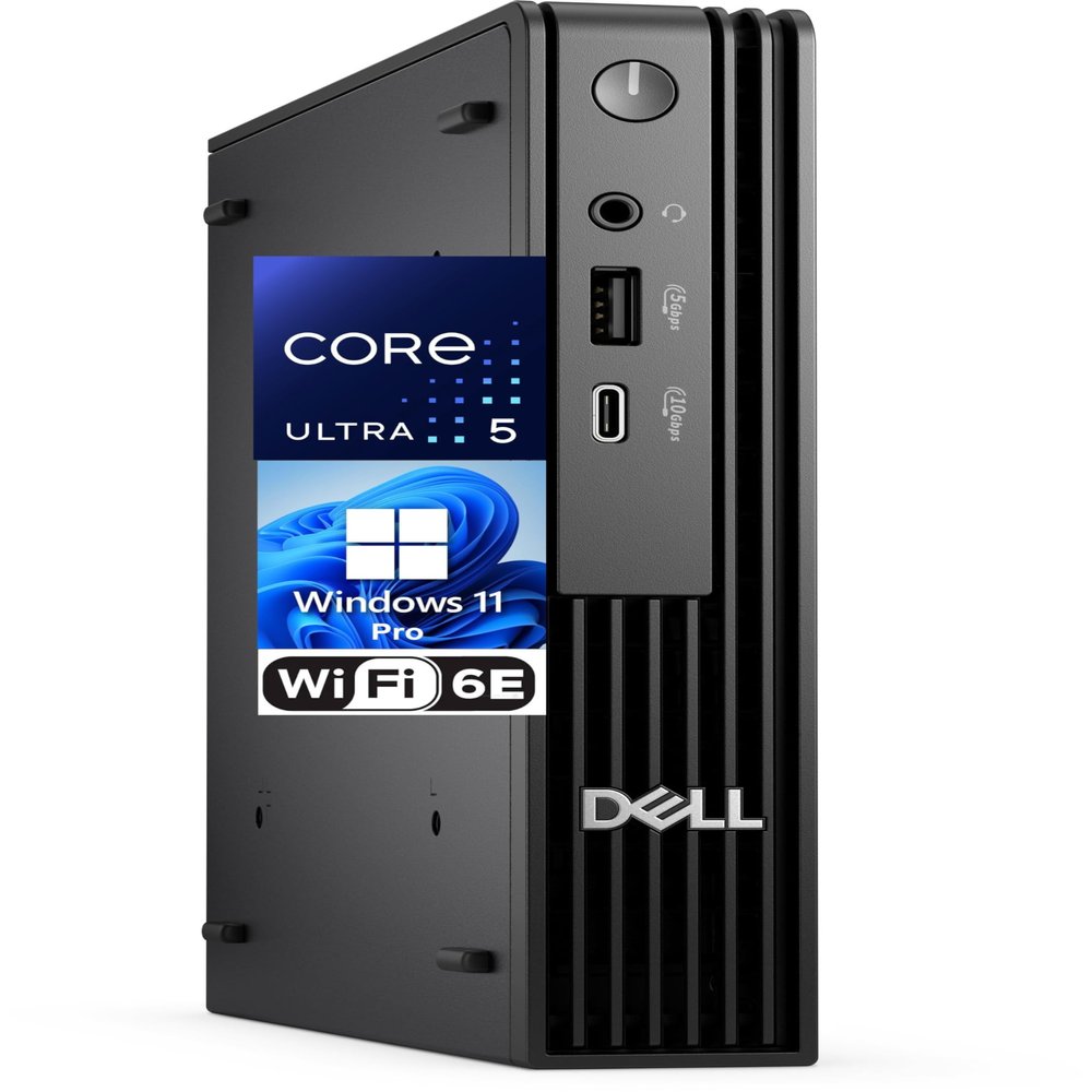 Dell Pro Micro Desktop PC, Intel Ultra 5-235T (Beats i7-13700-t), 16GB RAM, 1TB NVMe SSD, AX WiFi, Bluetooth, USB-C, HDMI, DisplayPort, Windows 11 Pro w/AI Copilot  Replace Optiplex Series