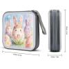 VTCTOASY Bunny Floral Eggs CD Case 40 Capacity Hard Plastic DVD Cases Portable Disc Wallet Storage Binder Heavy Duty VCD Storage Box Large Media Binder for Car Home Office Travel view 2