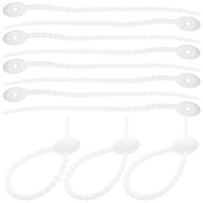 KOMBIUDA 100pcs Reusable Silicone Cable Ties and Cord Organizer Straps for Travel and Home, 12cm White Multipurpose Fastening Zip Ties for Electronics and Garden Use