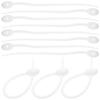 KOMBIUDA 100pcs Reusable Silicone Cable Ties and Cord Organizer Straps for Travel and Home, 12cm White Multipurpose Fastening Zip Ties for Electronics and Garden Use view 1
