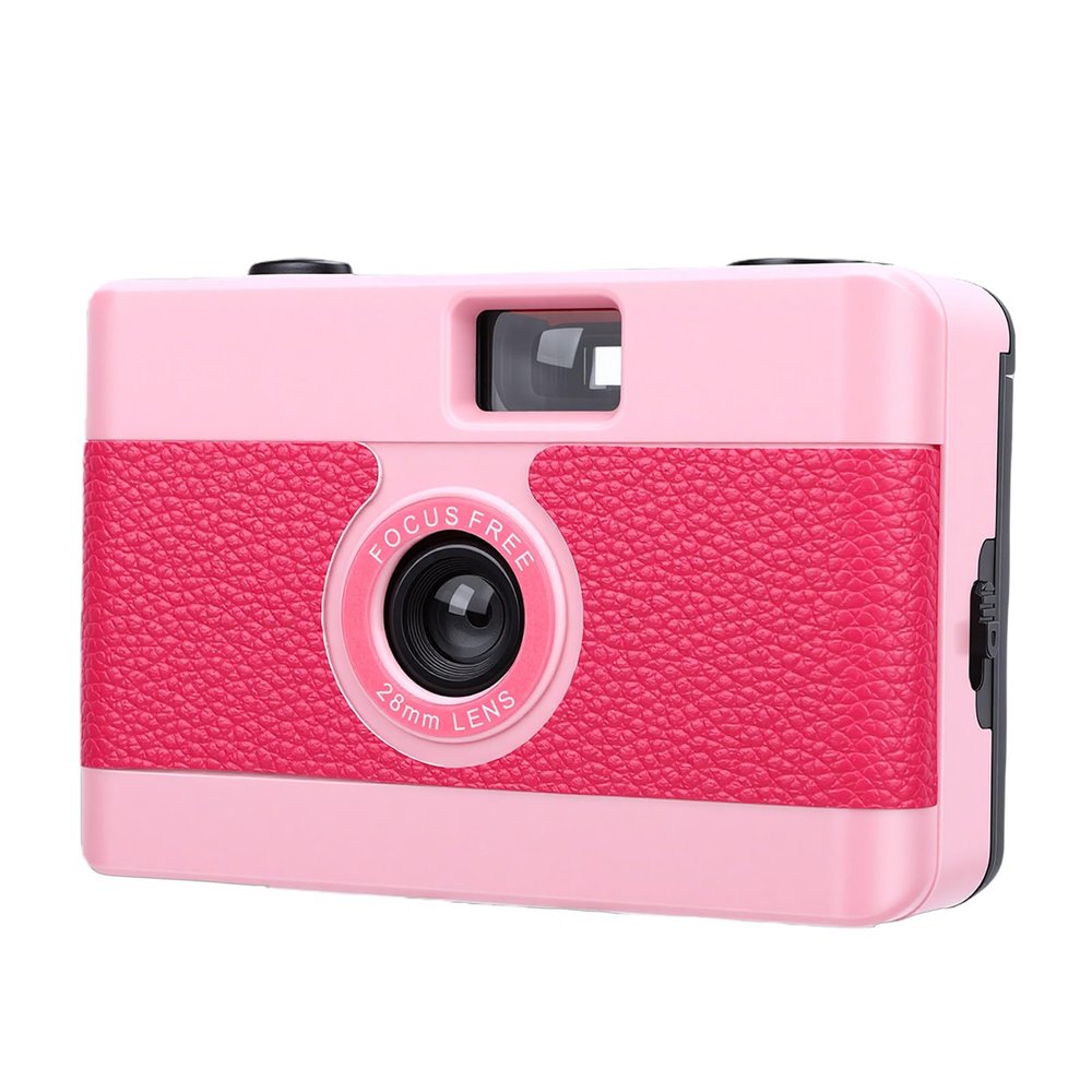 XUMIUZIY 35mm Film Camera, Vintage Style Reusable Camera with Built in Flash, for Travel Photography and Special Events (Pink)
