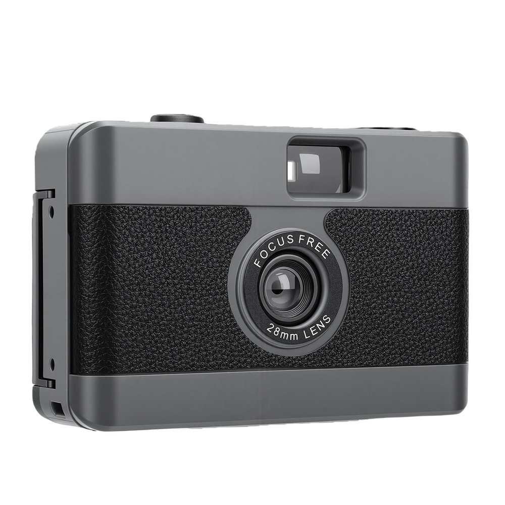 TYTOGE 35mm Film Camera Vintage Style Reusable Camera Built in Flash for Travel Photography (Black)