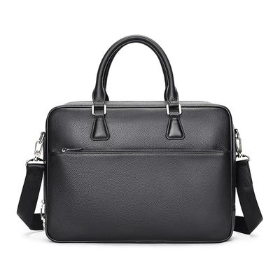 Briefcase Men's Cowhide Laptop Bag With Password Lock Top For Business Travel