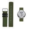 23mm Quick release Silicone strap Men's Compatible with For Casio PROTREK PRW-61Y/60/35/50/70Y/73X watch band PRW6800 PRW6900 Nylon bracelet (Nylon Green-Silver, 23mm) view 1