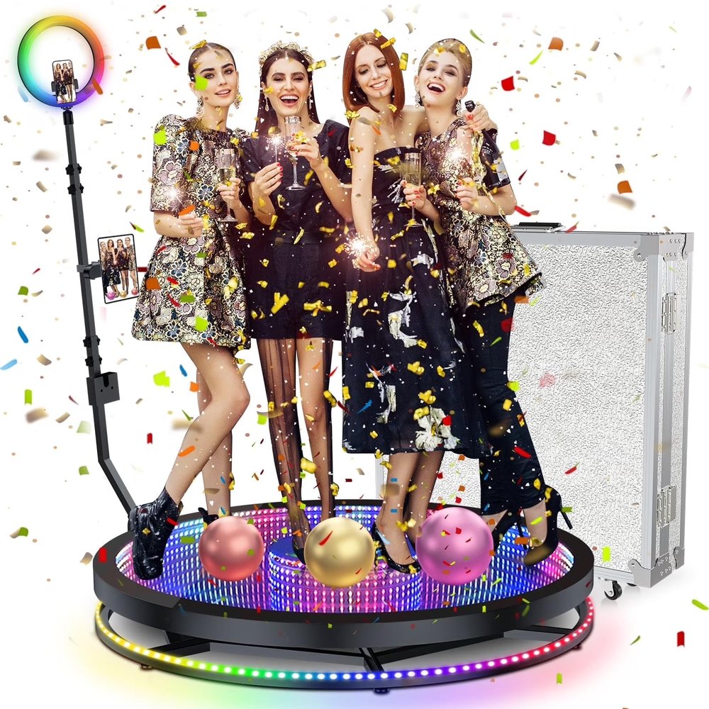 360 Photo Booth with LED Ring Light