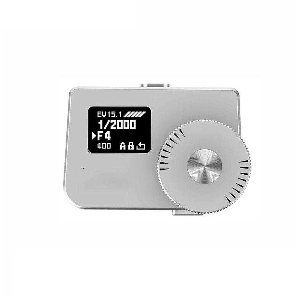 AH-M1 Light Meter 0.66" OLED Screen Real-time Metering ISO5-ISO6400 for Camera Photography Shooting(AH-M1 Silver)