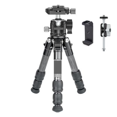 Compatible for DSLR, Mini Carbon Fiber Camera Tripod Portable Lightweight Tabletop Tripod GX2 Travel Tripod Max Load 10kg(Add Holder)