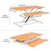 37 Inch Height Adjustable Standing Desk Converter, Stand up Desk Riser with Keyboard Tray, Sit to Stand up Workstation, Two Monitor and Laptop Desks Riser, Natural Wood view 2