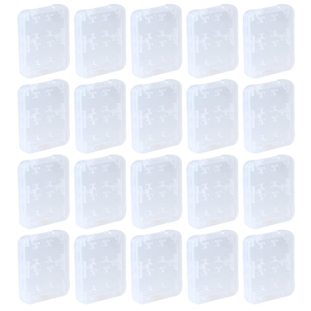 Zerodeko 20pcs Memory Card Storage Box Organizer with 8 Slots, Portable Flash Card Keeper Case Holder for Travel and Electronics Accessories Storage