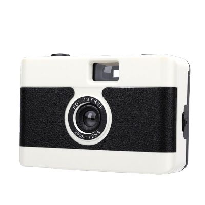 XUMIUZIY 35mm Film Camera, Vintage Style Reusable Camera with Built in Flash, for Travel Photography and Special Events (White)
