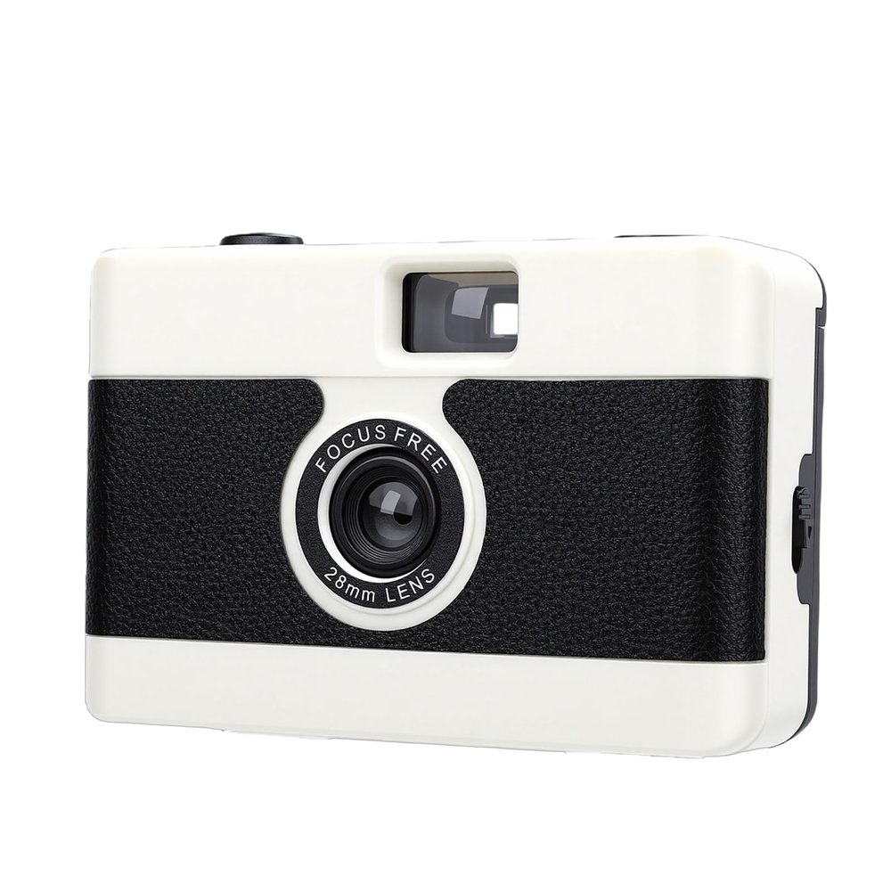 XUMIUZIY 35mm Film Camera, Vintage Style Reusable Camera with Built in Flash, for Travel Photography and Special Events (White)