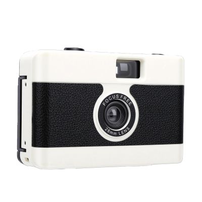 TYTOGE 35mm Film Camera Vintage Style Reusable Camera Built in Flash for Travel Photography (White)