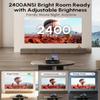 Ultra HD Daylight Projector 4K [Netflix Officially & Auto Lens Cap], HDR10+ 2400 ANSI Daytime Home Theater Projector AI-ToF Autofocus, Dolby 230W Deep Bass, Bluetooth WiFi HDMI eARC Outdoor Movie view 2