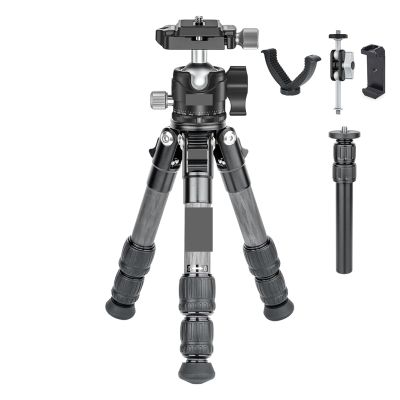 Compatible for DSLR, Mini Carbon Fiber Camera Tripod Portable Lightweight Tabletop Tripod GX2 Travel Tripod Max Load 10kg(Complete Kit)