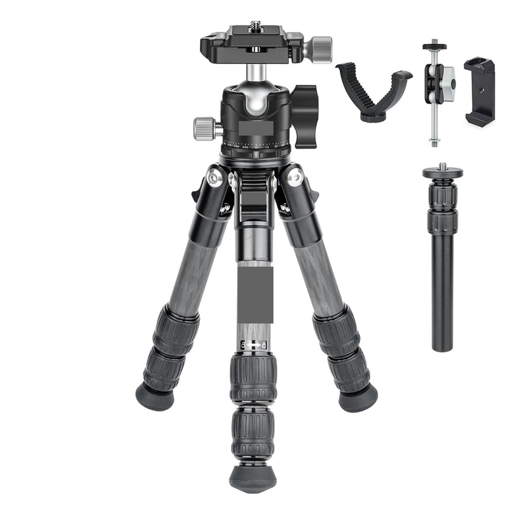 Compatible for DSLR, Mini Carbon Fiber Camera Tripod Portable Lightweight Tabletop Tripod GX2 Travel Tripod Max Load 10kg(Complete Kit)
