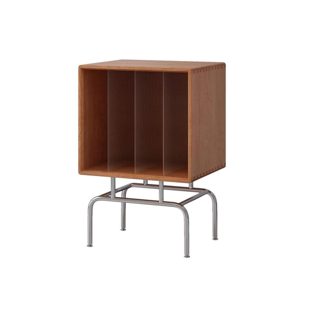 nZ4fG0jL CD Rack Retro Vinyl Record Cabinet Wooden CD Storage Shelf with Stainless Steel Feet Disc Shelf
