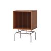 nZ4fG0jL CD Rack Retro Vinyl Record Cabinet Wooden CD Storage Shelf with Stainless Steel Feet Disc Shelf view 1