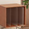 nZ4fG0jL CD Rack Retro Vinyl Record Cabinet Wooden CD Storage Shelf with Stainless Steel Feet Disc Shelf view 4