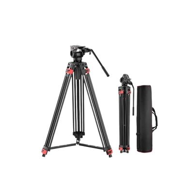 Compatible with 501 Mount, 74" Video Tripod with Fluid Head and Smooth Friction Damping, All-Metal Camera Tripod for Filming and Recording