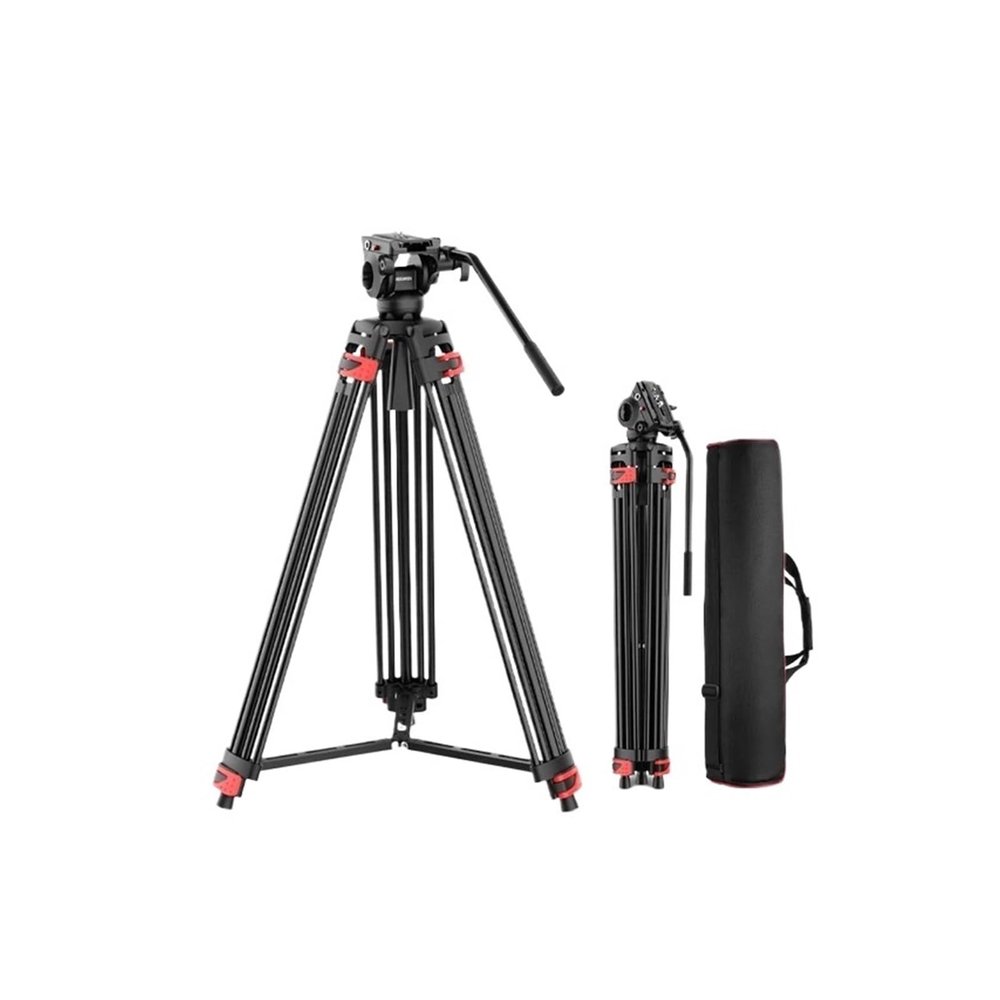 Compatible with 501 Mount, 74" Video Tripod with Fluid Head and Smooth Friction Damping, All-Metal Camera Tripod for Filming and Recording