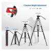 Compatible with 501 Mount, 74" Video Tripod with Fluid Head and Smooth Friction Damping, All-Metal Camera Tripod for Filming and Recording view 2