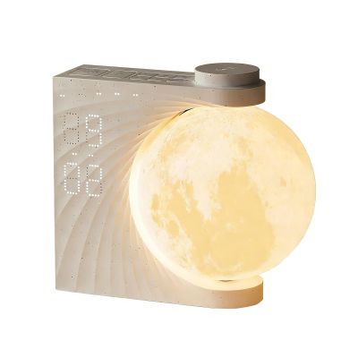 Moonrise Sunrise Alarm Clock with Wake Up Light & RGB Moon Lamp, Dual Alarms, Snooze Function, Night Light for Kids Adults, Bedroom Decor