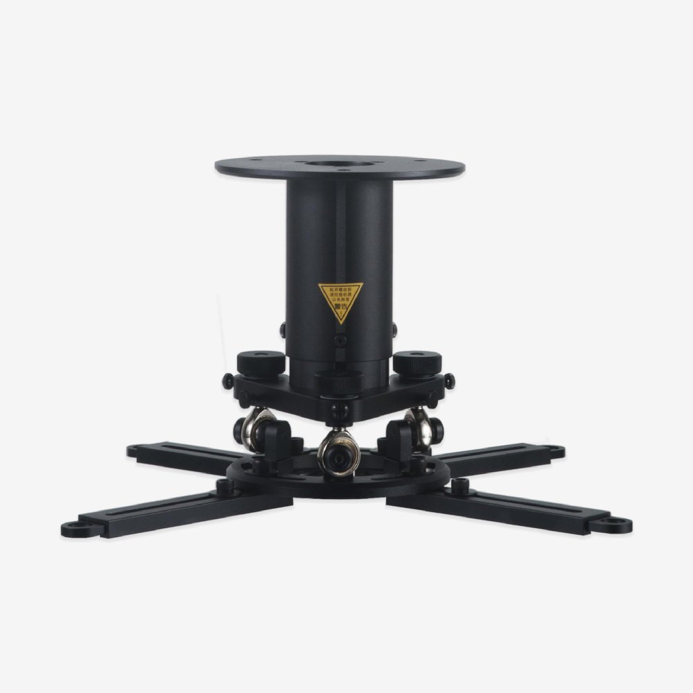 cinesleek Universal Projector Ceiling Mount 18-25cm (7.1"-9.8") Height Adjustable, 360 Rotation, 10 Knob Tilt, Fits 1-4 Hole Projectors up to 55 lbs for Home Theater, Office, Classroom (Black)