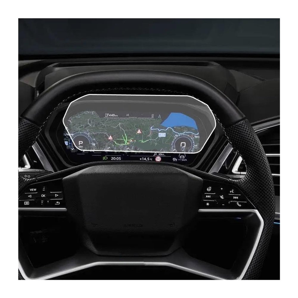 LINGYUE Car GPS Navigation Screen Protector for Q4 E-tron 2022,Instrument Film Screen Protector Dashboard Protection,Tempered Glass Film,B-for Instrument