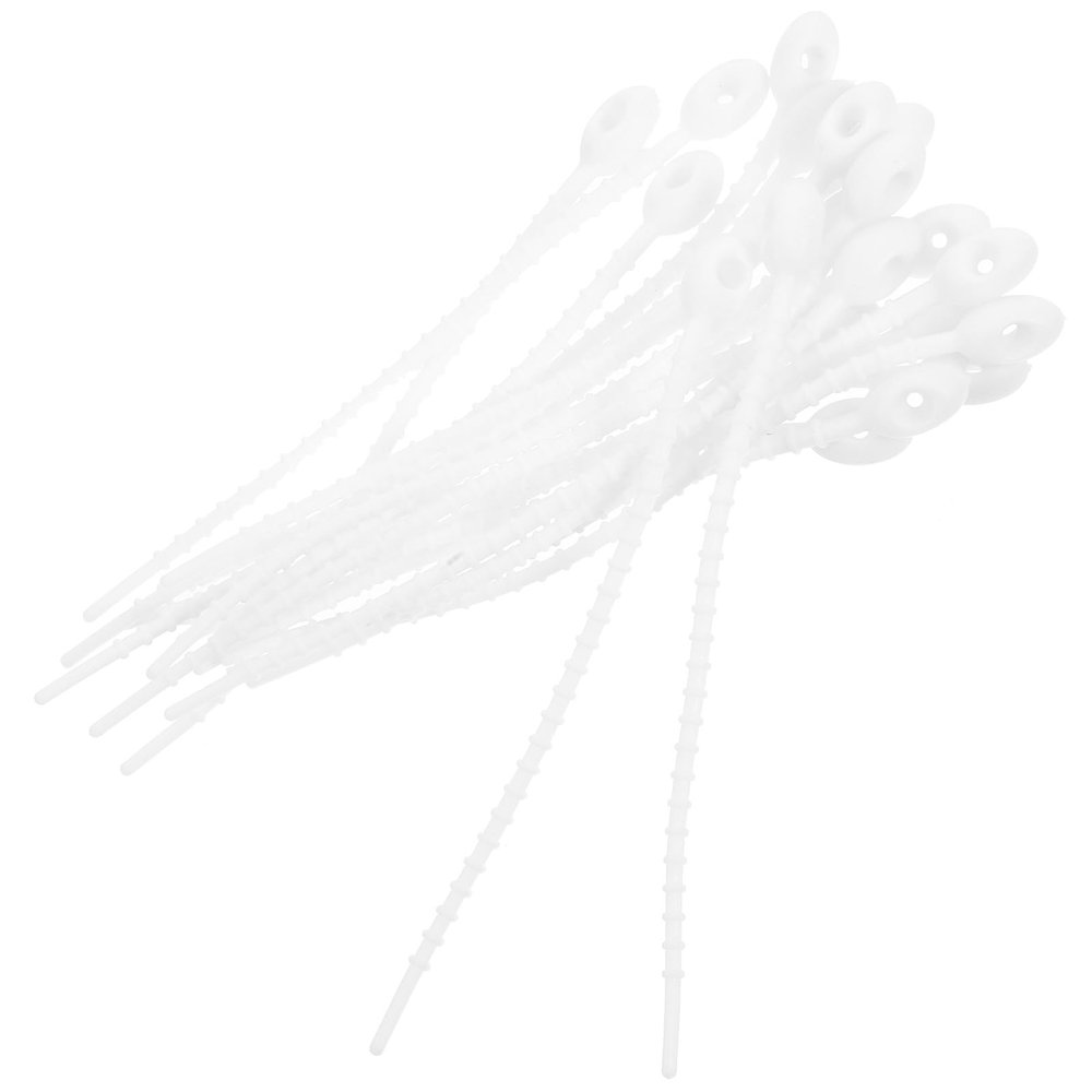 Housoutil 20pcs Reusable Silicone Cable Straps Adjustable Cord Ties for Charging Cables and Computer Wire Management, 12cm White Multipurpose Tie Wraps for Home and Travel Organization