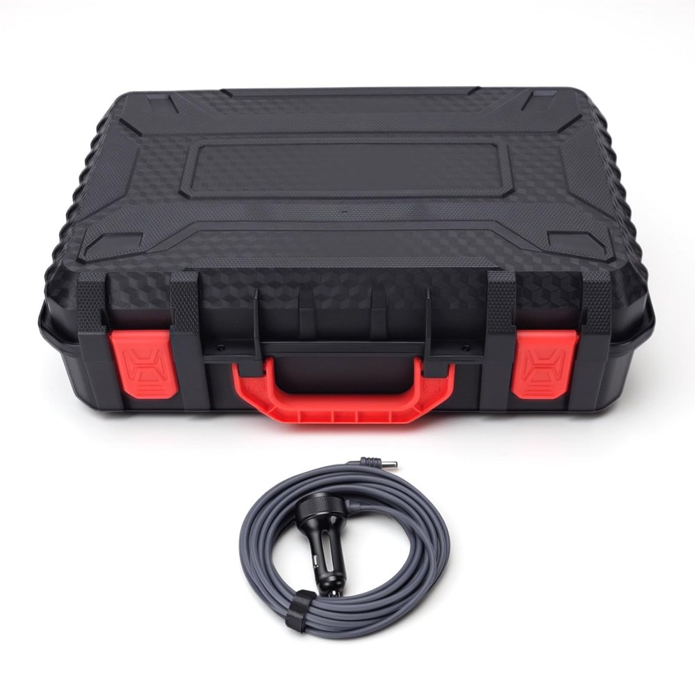 BONKZEBU Mini Case Hard Satellite Case, Water Proof Protective Storage Box with 5M Car Charger to DC Power Cord, for Outdoor RV Off Road Vehicle