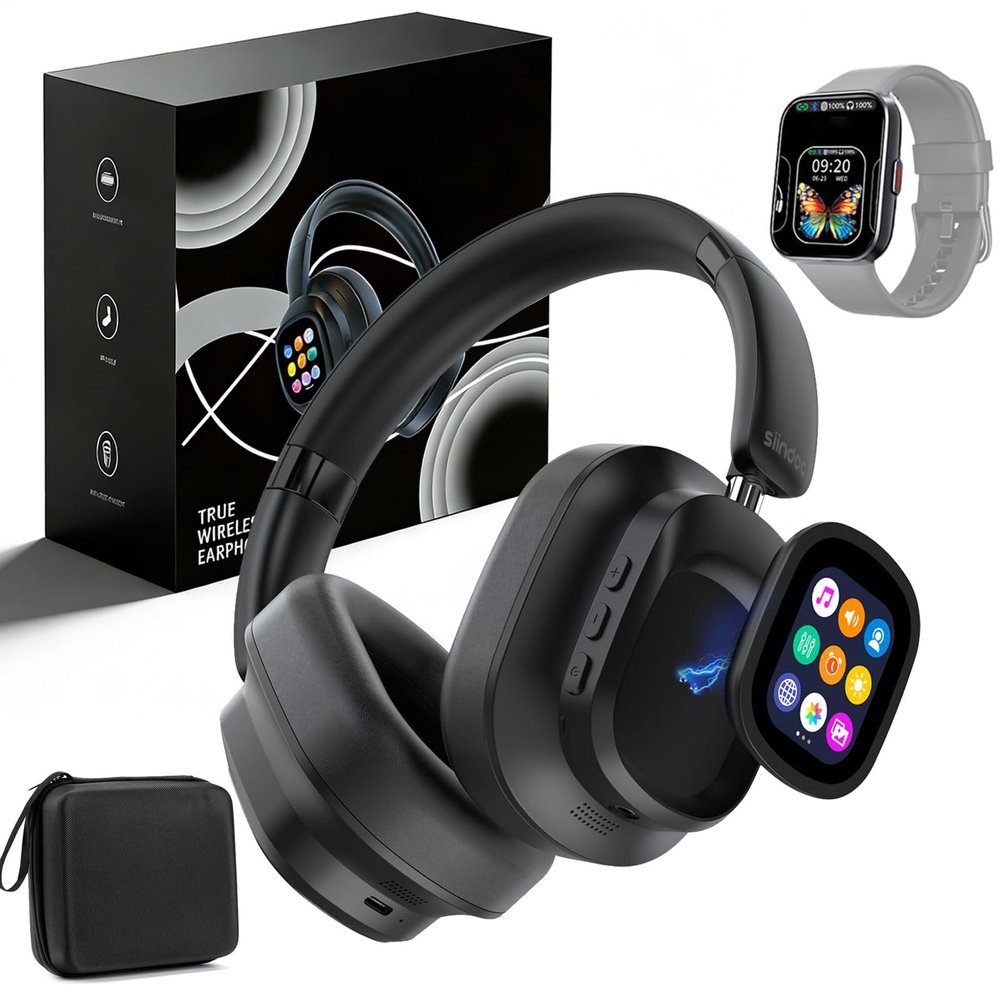 Headphones with Detachable Screen, 2026 New X1 Pro Wireless Headphones, Translator Headset Real Time 169 Language & Accents Bluetooth 6.0,Photo Taking,Flashlight,Alarm Setting,Voice Recording (1PC)