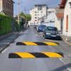 4 Pack 3.3FT Heavy Duty Recycled Rubber Speed Bump, 25,000 Lbs Capacity Each, Modular Design for Easy Installation, Includes 2-Channel Floor Cable Protector for Parking Lots, Warehouses, Schools view 3